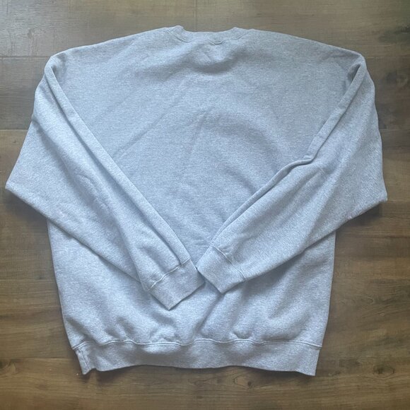 Retro Ocean Wave Crewneck Sweatshirt – Unisex Gray Pullover with Sunset & Wave G - Picture 5 of 8